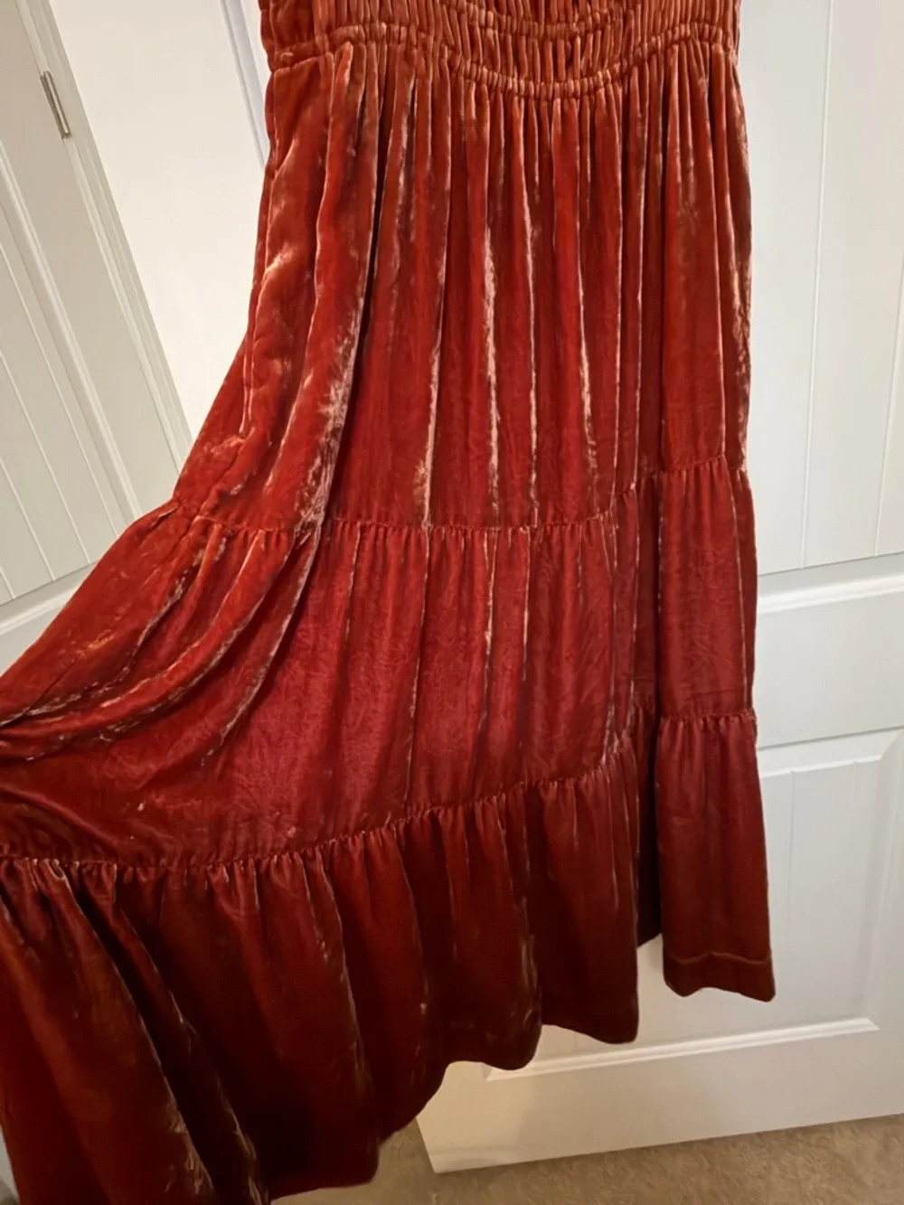 Anthropologie Velvet Maxi Dress in Deep Wine Red - Picture 11 of 16